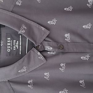 GUESS Graphic Men's button down short sleeve shirt XXL
